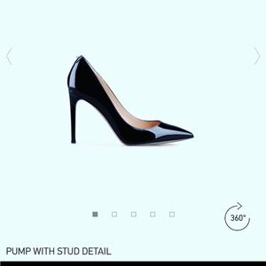 Valentino Black Patent Stud Back Pump Size 37